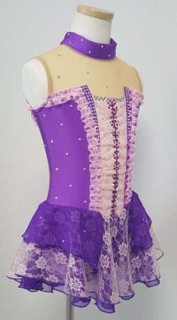 画像3: 姫系チュールレースハイネックワンピース（パープル）