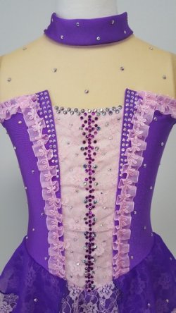 画像4: 姫系チュールレースハイネックワンピース（パープル）