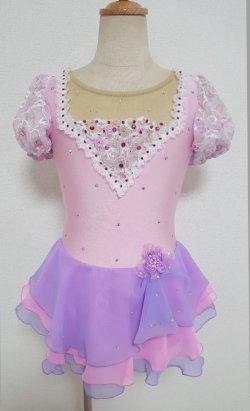 画像1: フリルレースドレス（ピンク・紫）