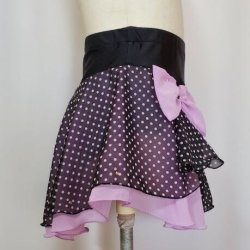 画像3: 水玉リボンスカート　（ブラック水玉×薄紫)　