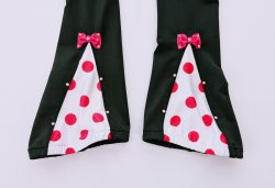 画像2: マチ付きスパッツ　(ローズピンク水玉　リボン)