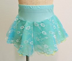 画像3: チュールレースとジョーゼットの2段スカート リボン（ピンク系)