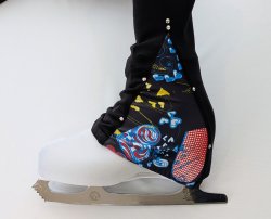 画像1: マチ付きスパッツ　(マルチプリントブラック)