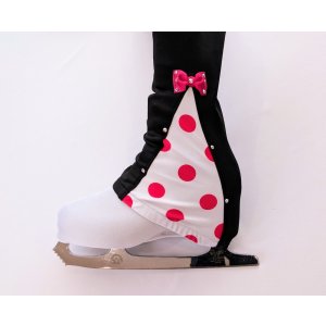 画像: マチ付きスパッツ (ローズピンク水玉 リボン)