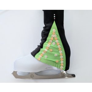 画像: マチ付きスパッツ (グリーン お花ブレード)