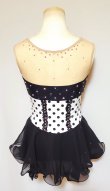 画像2: ブラック水玉リボンドレス（ブラック×ホワイト）サイズ130