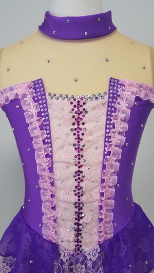 画像4: 姫系チュールレースハイネックワンピース（パープル）