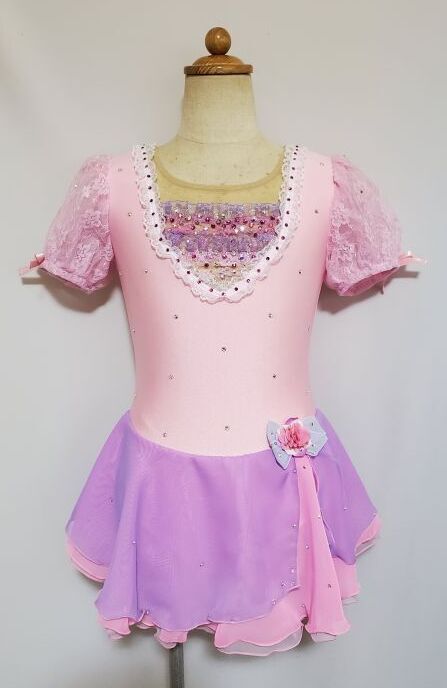 画像1: フリルレースドレス（ピンク・紫）