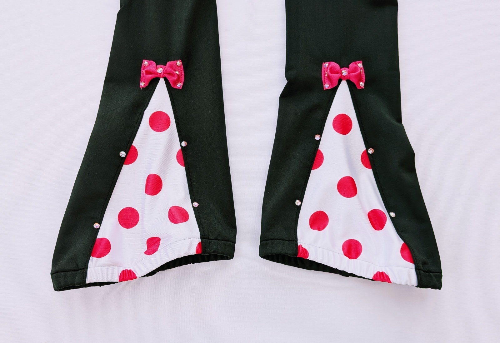 画像2: マチ付きスパッツ　(ローズピンク水玉　リボン)